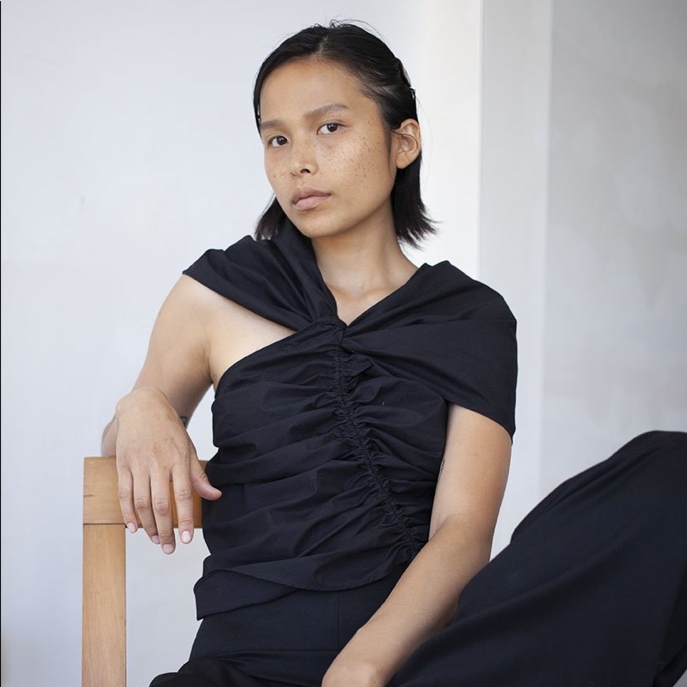 Shaina Mote Black Lilac Cotton Top US10